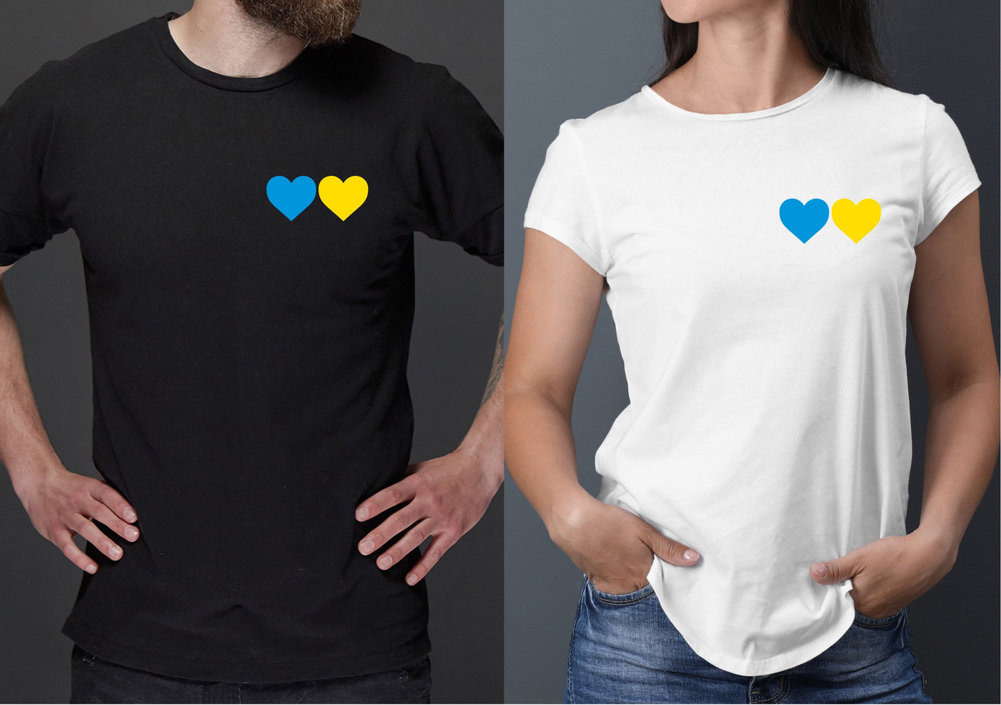 Ukraine Hearts T-Shirt | Love Ukraine Tee | Anti-Putin tshirt | Charity tshirt
