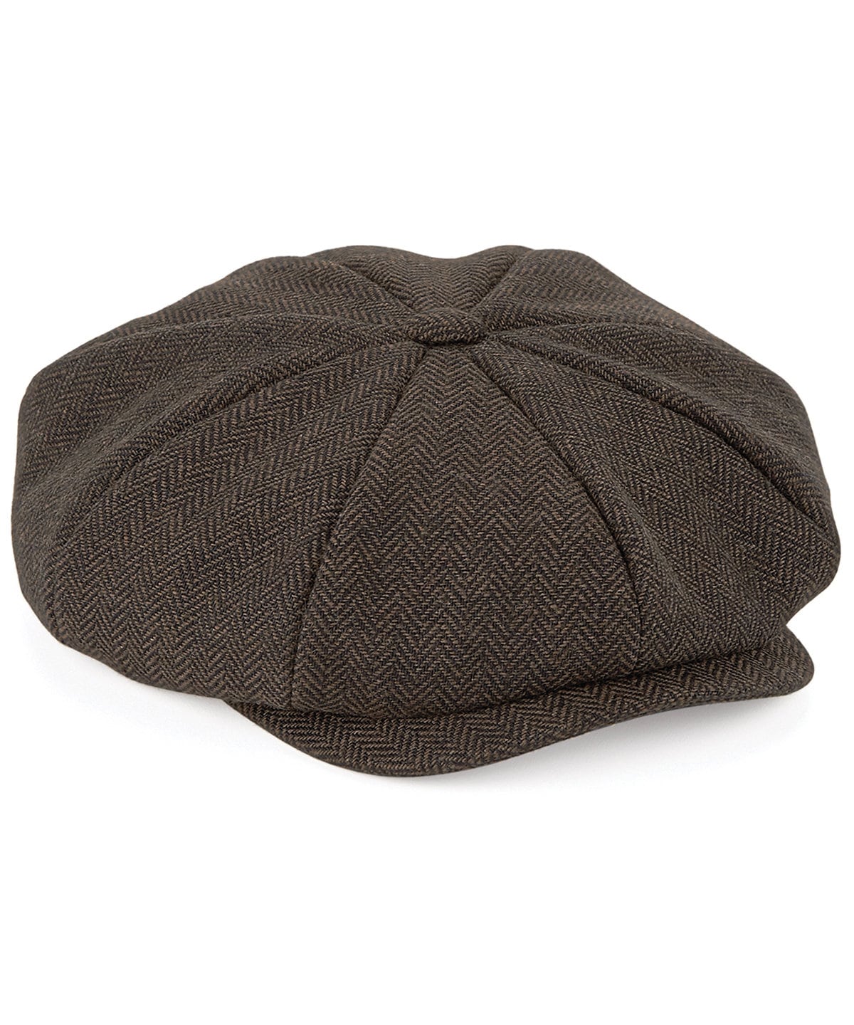 Heritage Baker Boy Cap - B628 - Herringbone, Full Quilted Lining Flat Hat Baker Boy Brown Grey Navy
