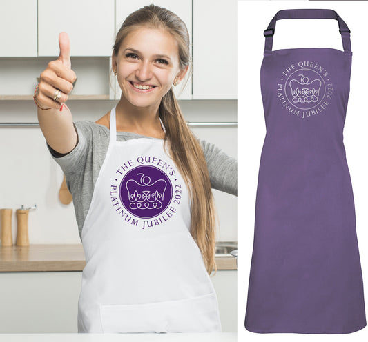 Queen's Platinum Jubilee Apron, Queen Elizabeth II, BBQ, Kitchen, Chef, Mum, Mom, Baker, Bake, Barbecue