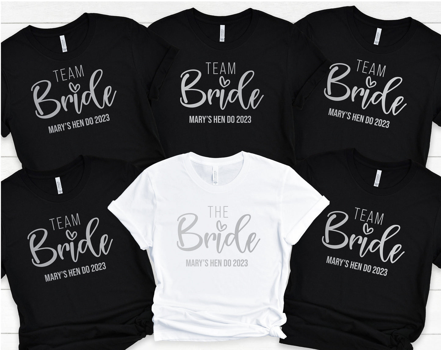 Personalised SILVER print Hen Party T Shirts, Team Bride Hen Do T Shirt, Hen Party Shirts, Bachelorette Party Shirts,