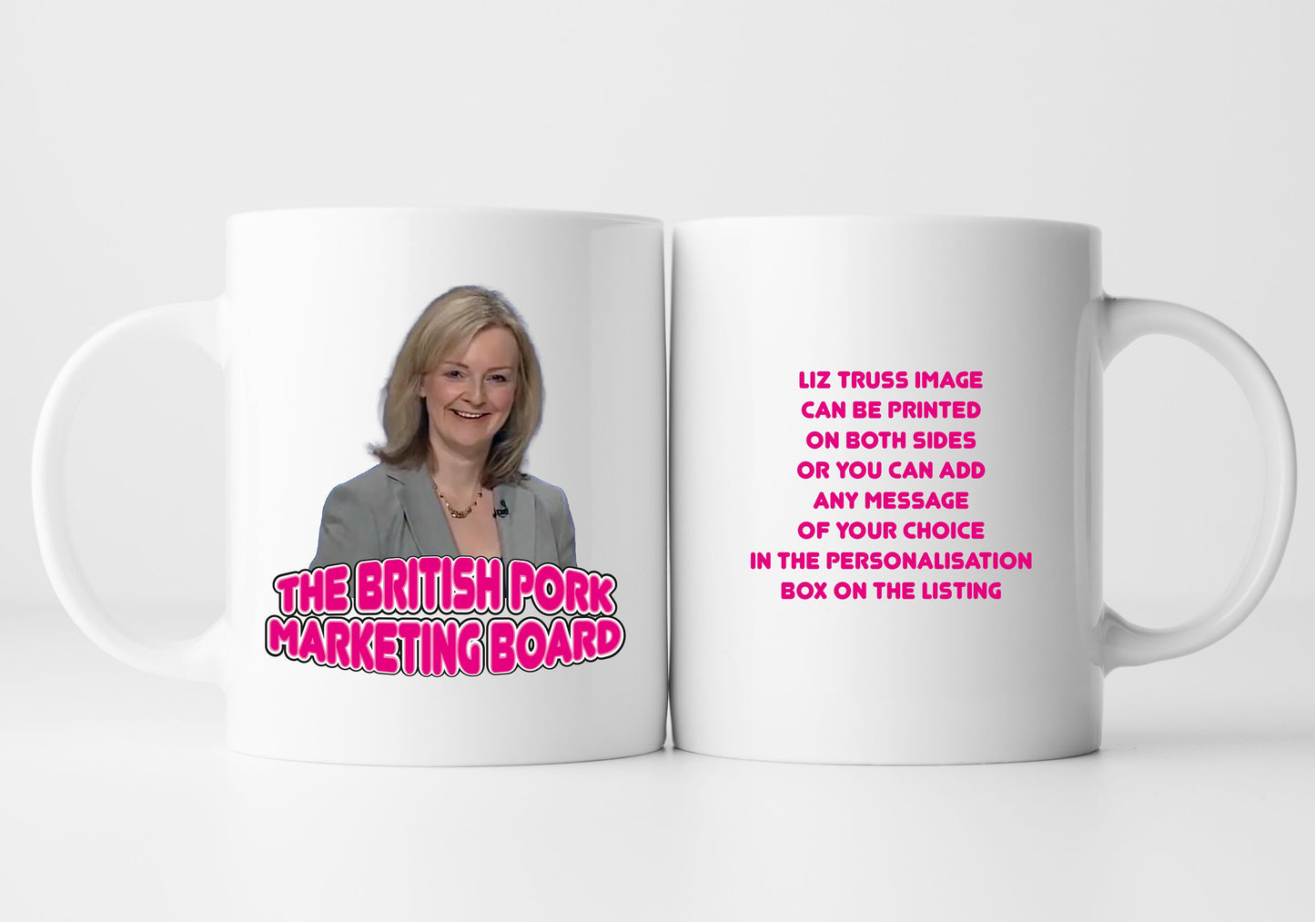 Liz Truss British Pork Marketing Board Mug | Can be Personalised | Funny Tory Parody Mug