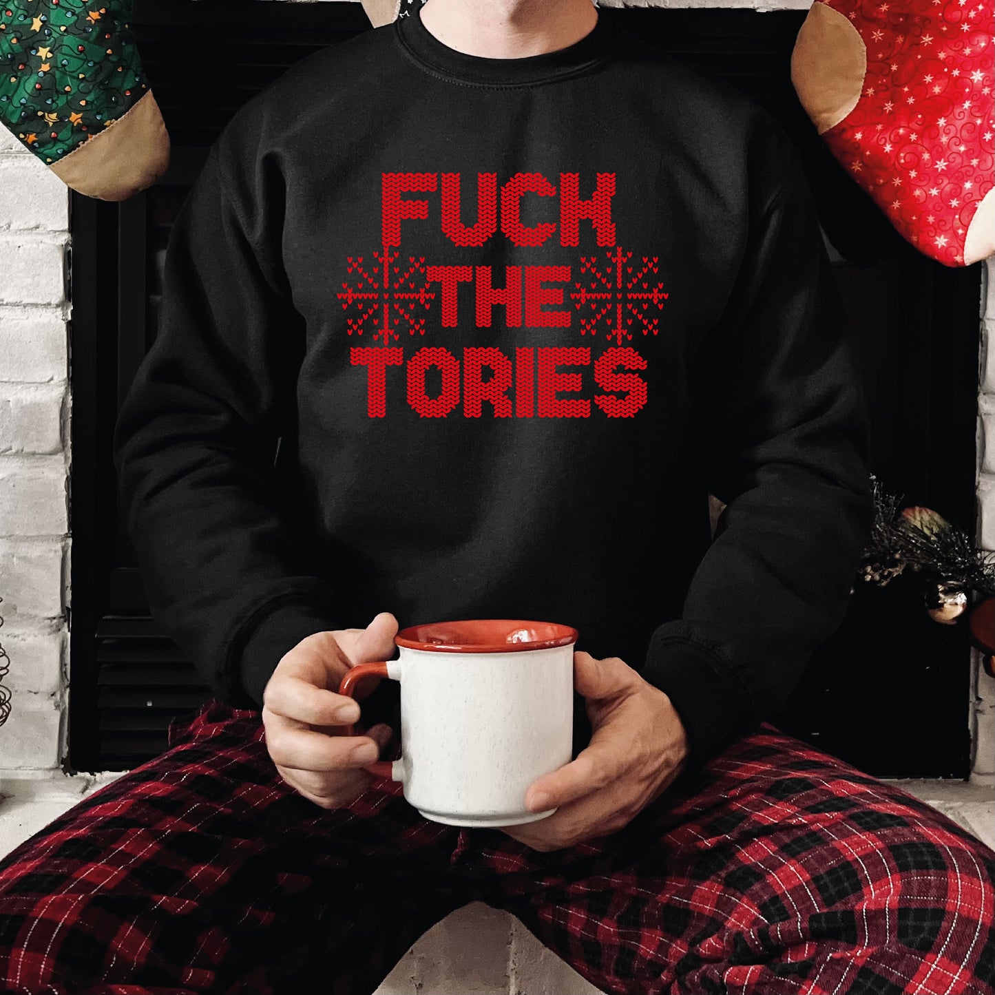 Christmas Jumper F*ck The Tories Sweatshirt, Christmas Knitted look font, funny Christmas sweater, Christmas gift