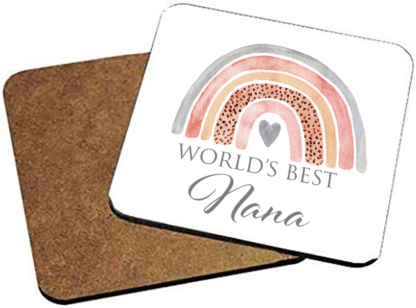 Cute Watercolour Rainbow World's Best Nana MUG and COASTER Set | Personalised Mother's Day Gift Mug | Cup | Gran | Nana