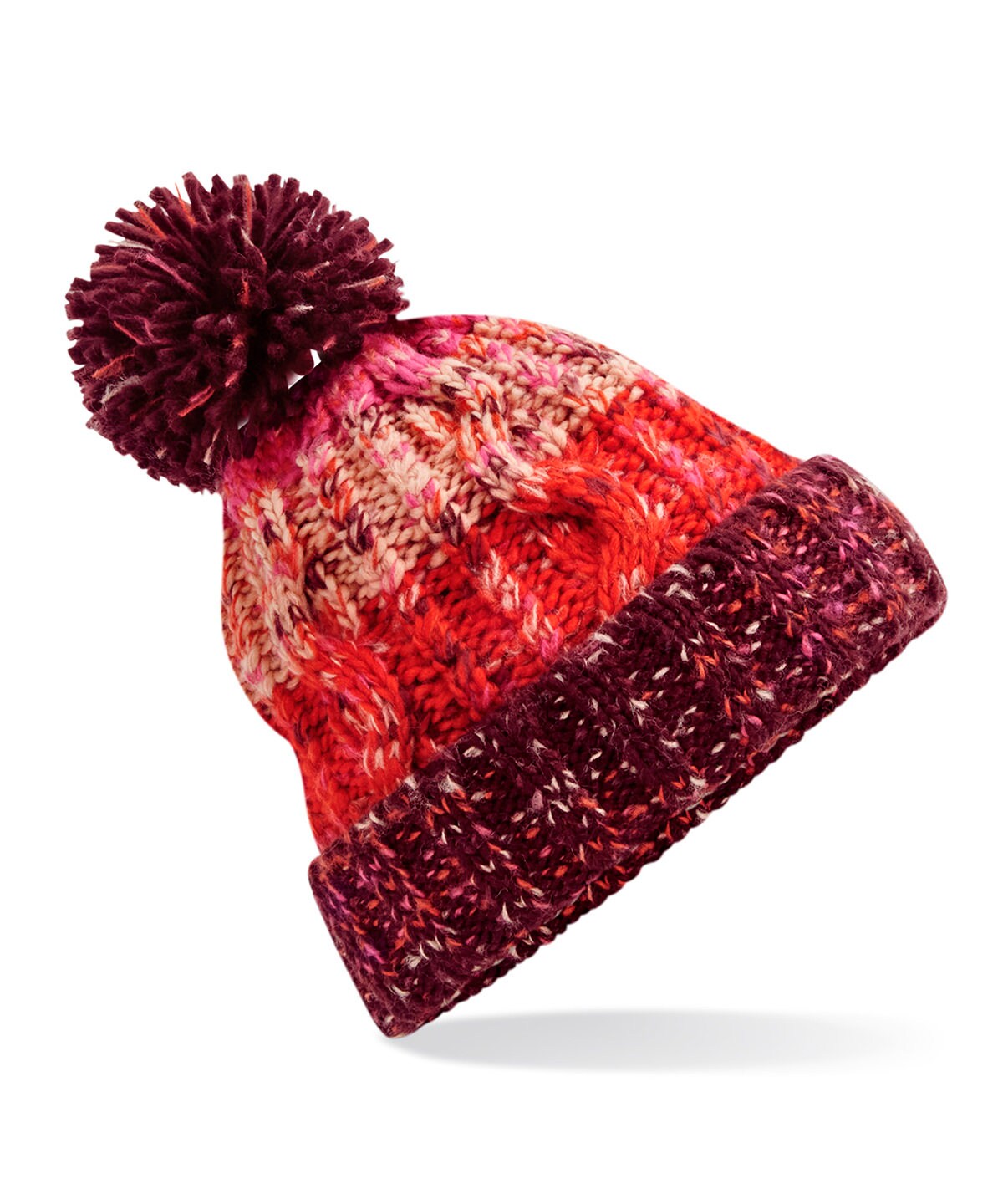 Corkscrew pom pom beanie BC486 | Colourful Warm Winter Beanie Hat | Cool Woolly Hat | Multicoloured Beanie