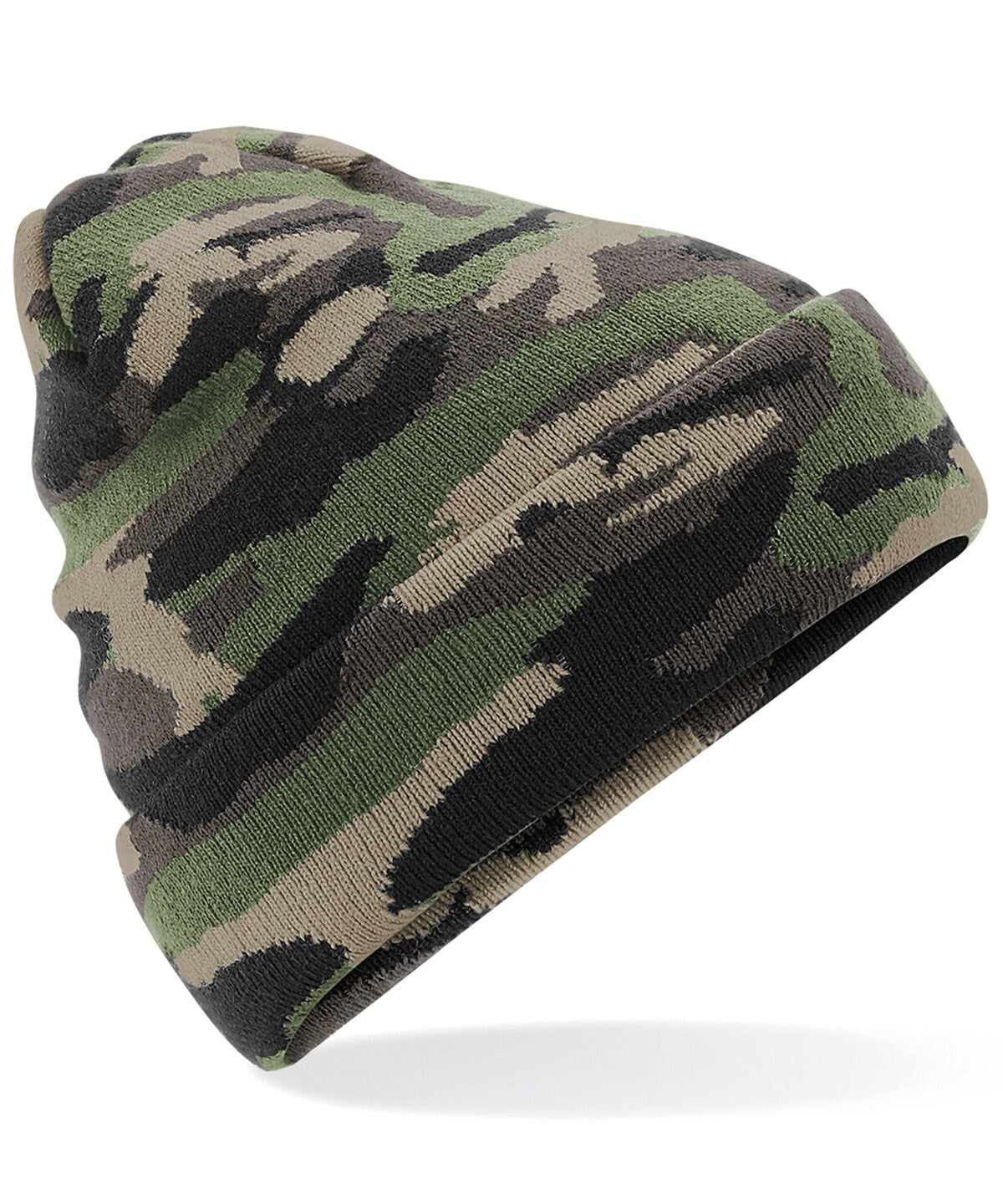 Camo Cuffed beanie Hat BC419 | Warm Winter Beanie Hat | Camouflaged Beanie Hat