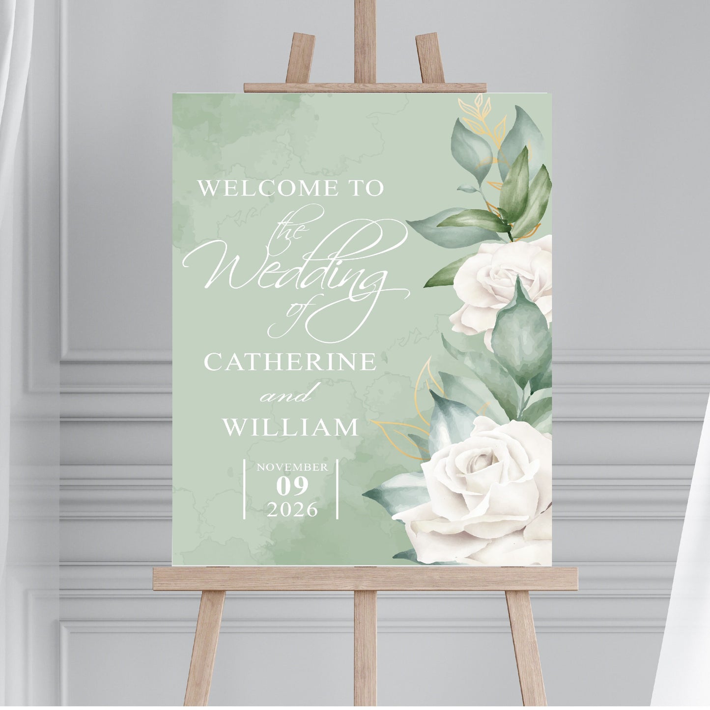 Personalised Wedding Welcome Sign TLPCW003 Physical or Digital, A1 or A2 Portrait Welcome Board for Wedding Easel, Welcome for Wedding,