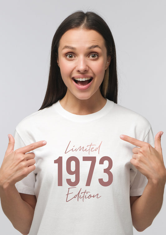 50th Birthday Limited Edition 1973 T-Shirt - ROSE GOLD | 50th Birthday Gift | 50th Tee