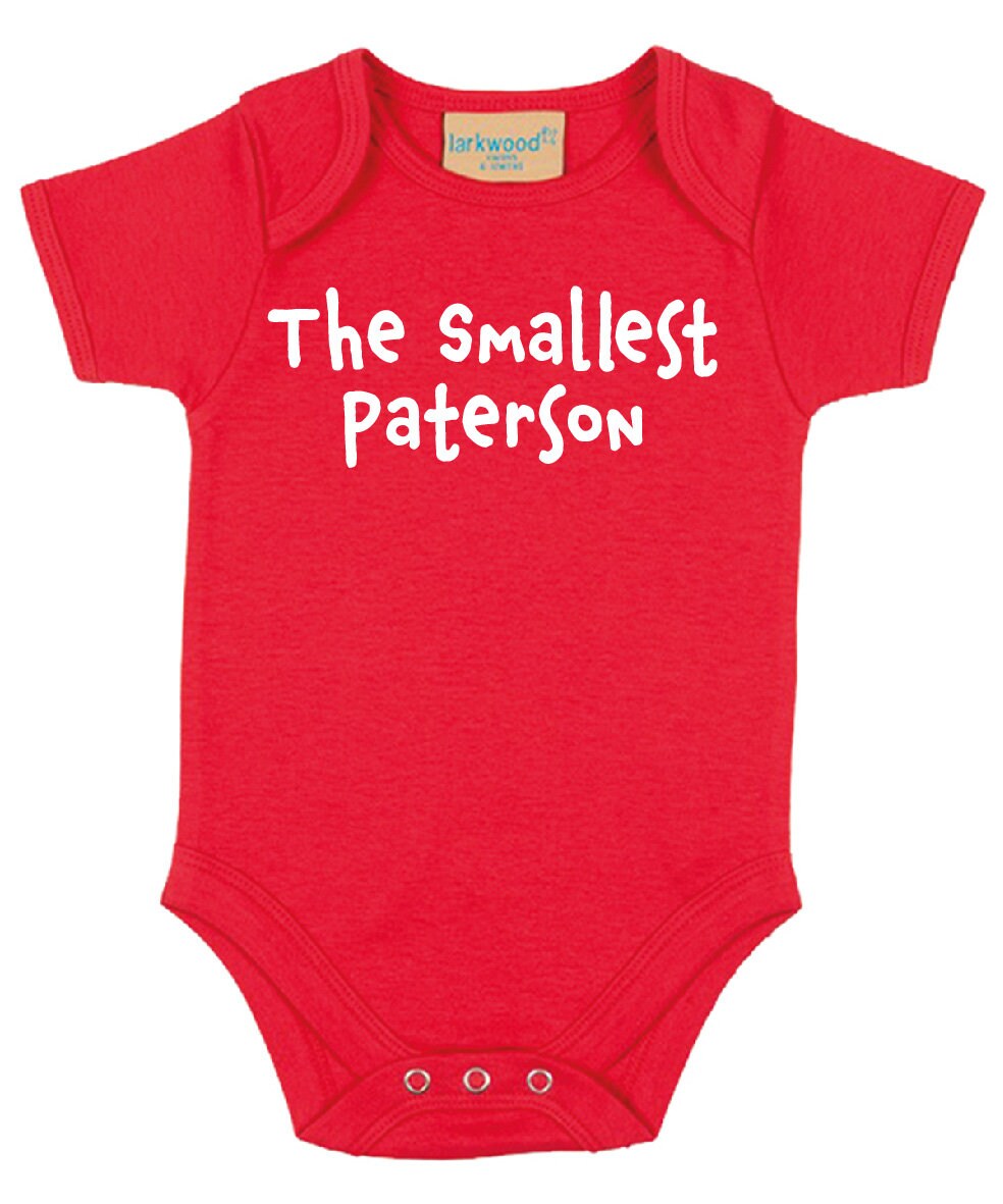 The Smallest (Any Name) Personalised Babies Short Sleeved Bodysuit | Personalised Baby Grow | Baby Shower Gift | Gift for newborn