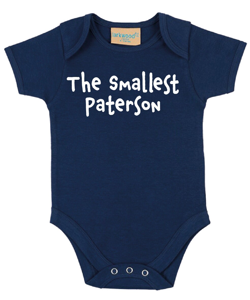 The Smallest (Any Name) Personalised Babies Short Sleeved Bodysuit | Personalised Baby Grow | Baby Shower Gift | Gift for newborn