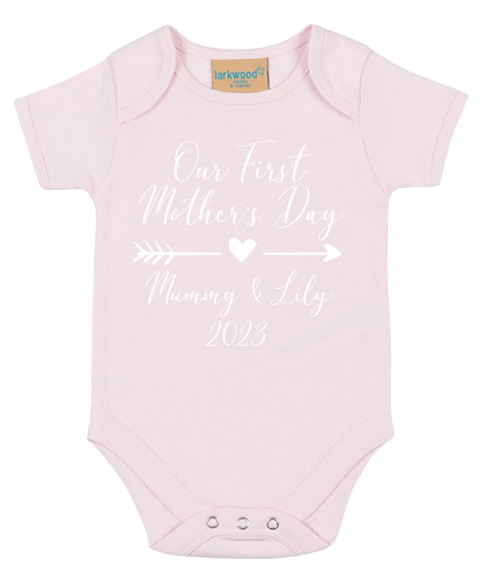 Our First Mother's Day (Any Name) Personalised Baby Short Sleeved Bodysuit | Personalised Baby Grow | Baby Shower Gift | Gift for newborn