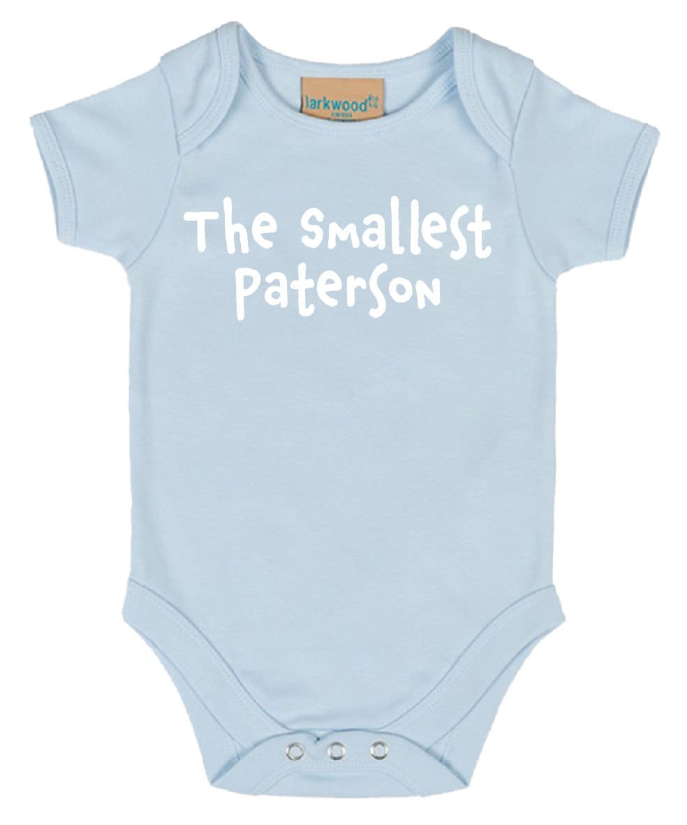 The Smallest (Any Name) Personalised Babies Short Sleeved Bodysuit | Personalised Baby Grow | Baby Shower Gift | Gift for newborn