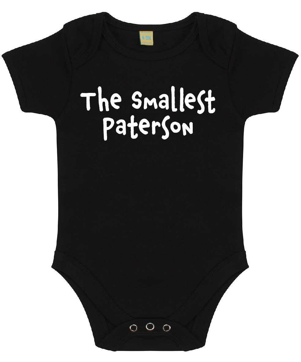 The Smallest (Any Name) Personalised Babies Short Sleeved Bodysuit | Personalised Baby Grow | Baby Shower Gift | Gift for newborn