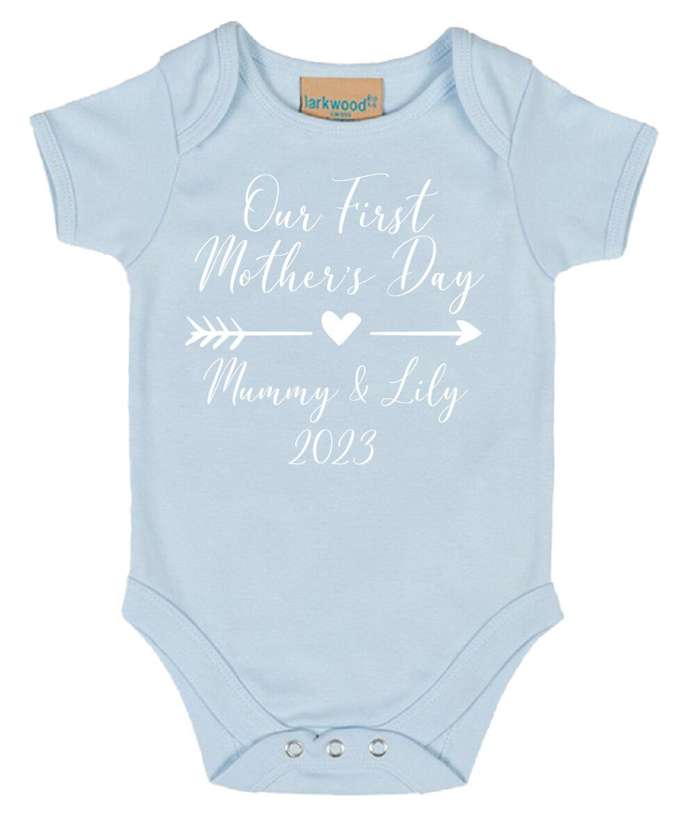 Our First Mother's Day (Any Name) Personalised Baby Short Sleeved Bodysuit | Personalised Baby Grow | Baby Shower Gift | Gift for newborn