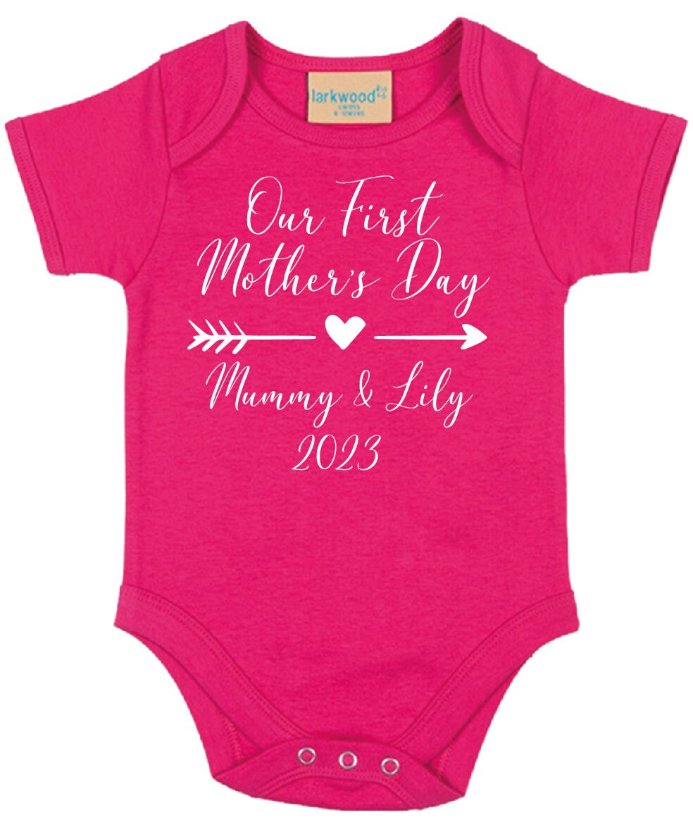 Our First Mother's Day (Any Name) Personalised Baby Short Sleeved Bodysuit | Personalised Baby Grow | Baby Shower Gift | Gift for newborn