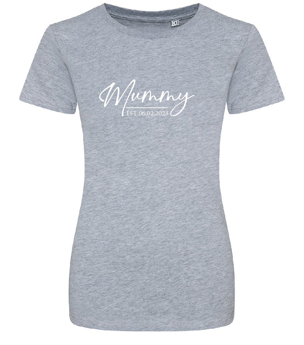 Personalised Mummy Est. (Any Date) T-Shirt JT10F / JT10 | Cool Pink Mother's Day tshirt | Gift for Mother's Day | Gift for New Mum