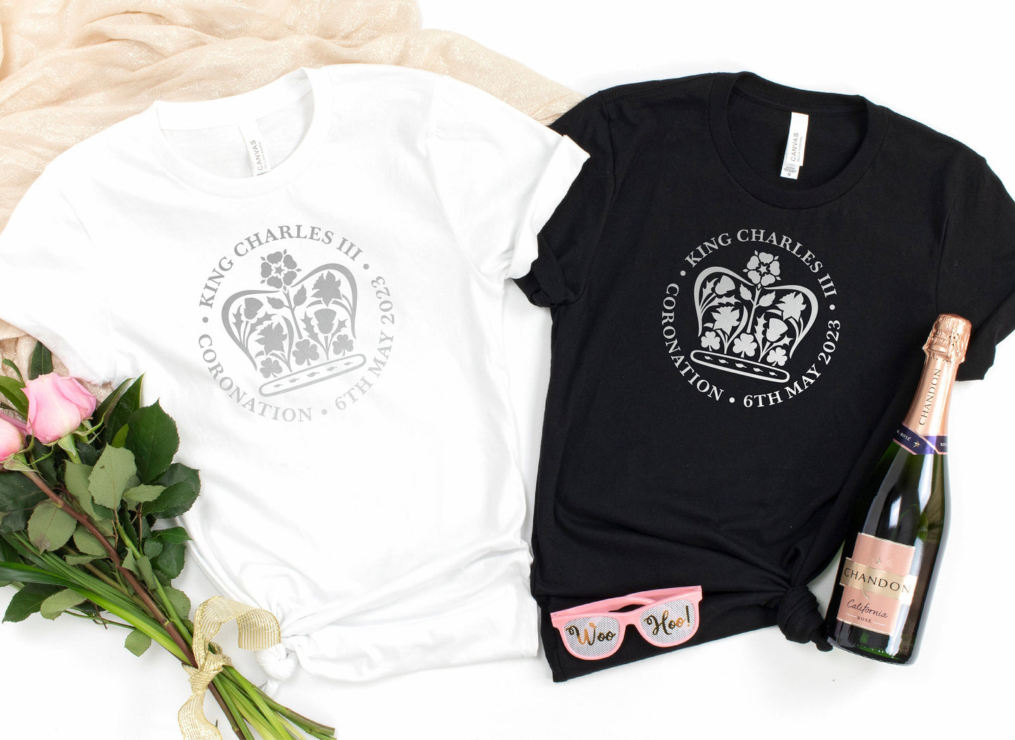 Silver Print King Charles III Coronation T-Shirts | King's Coronation Party Tees | Charles the Third Coronation tshirt