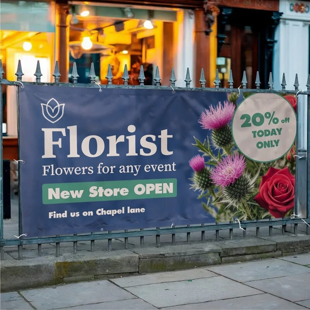 Custom PVC Outdoor Banner for Weddings, Gala Days, Businesses, Birthdays, Events, etc. - Supply your own file or let us design it for you.