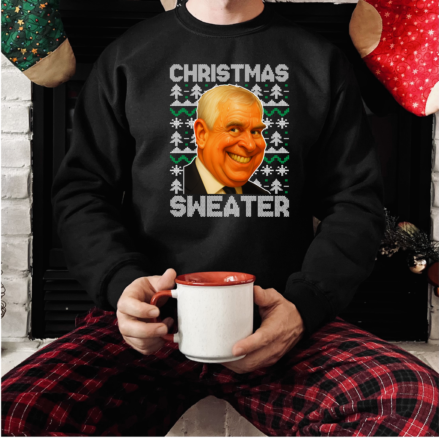 Funny "Prince" Andrew Christmas Sweater Sweatshirt: Rude Anti Royal Xmas Jumper Andrew Mountbatten-Windsor 2025