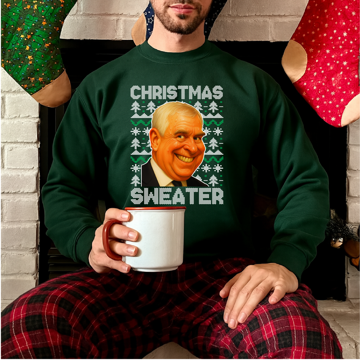 Funny "Prince" Andrew Christmas Sweater Sweatshirt: Rude Anti Royal Xmas Jumper Andrew Mountbatten-Windsor 2025