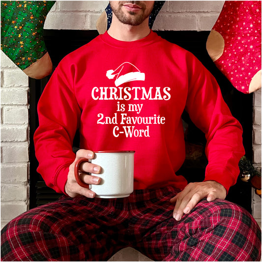 Christmas is my 2nd favourite C-Word B RX301 Funny Rude and Offensive Christmas Jumper Sweater