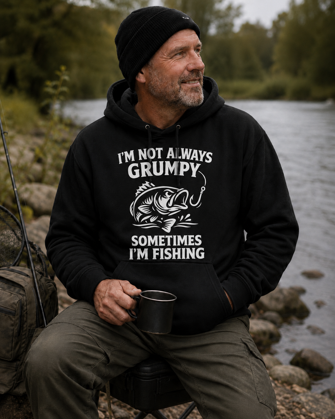 I'm Not Always Grumpy Sometimes I'm Fishing Hoodie RX350 - Gift for Angler / Fisherman