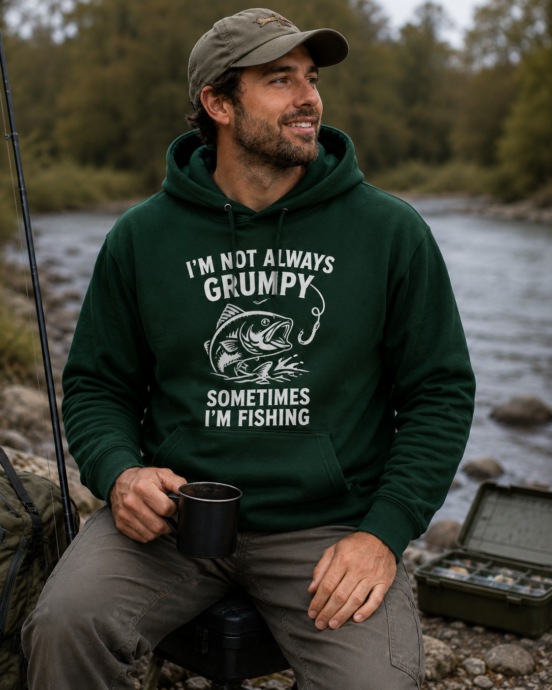 I'm Not Always Grumpy Sometimes I'm Fishing Hoodie RX350 - Gift for Angler / Fisherman