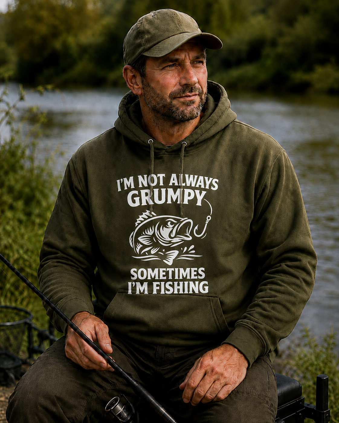 I'm Not Always Grumpy Sometimes I'm Fishing Hoodie RX350 - Gift for Angler / Fisherman