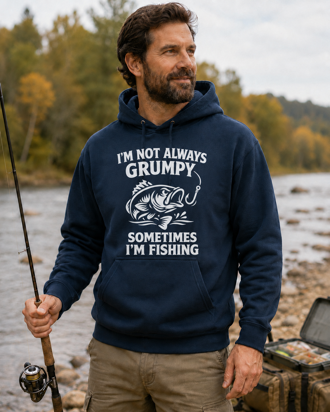 I'm Not Always Grumpy Sometimes I'm Fishing Hoodie RX350 - Gift for Angler / Fisherman
