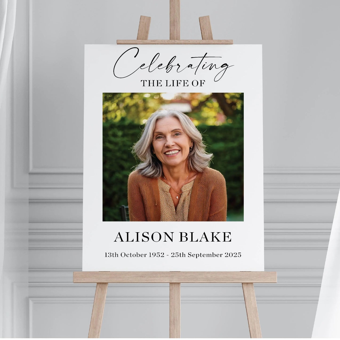 Funeral Memorial Foam Board Welcome Sign for easel – Celebration of Life Poster (Digital or A1/A2 Printed)