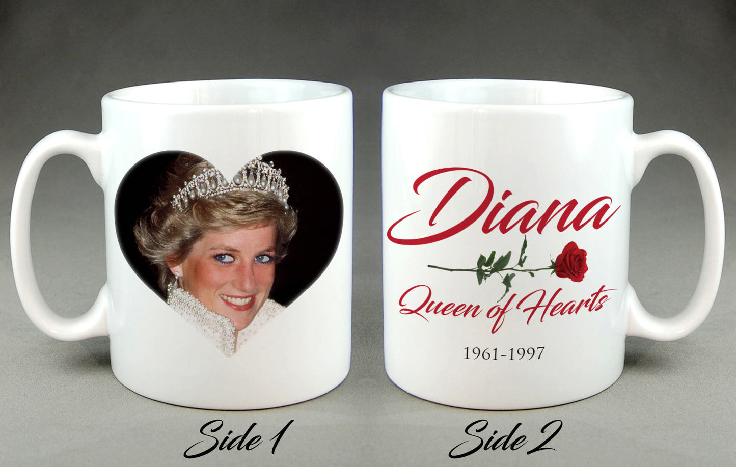 Diana, Queen of Hearts Mug - Commemorative Princess Royal 10oz Ceramic Cup
