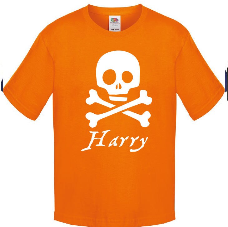 Kids Personalised Pirate T-Shirt - Any Name Children's Birthday Christmas Pirates