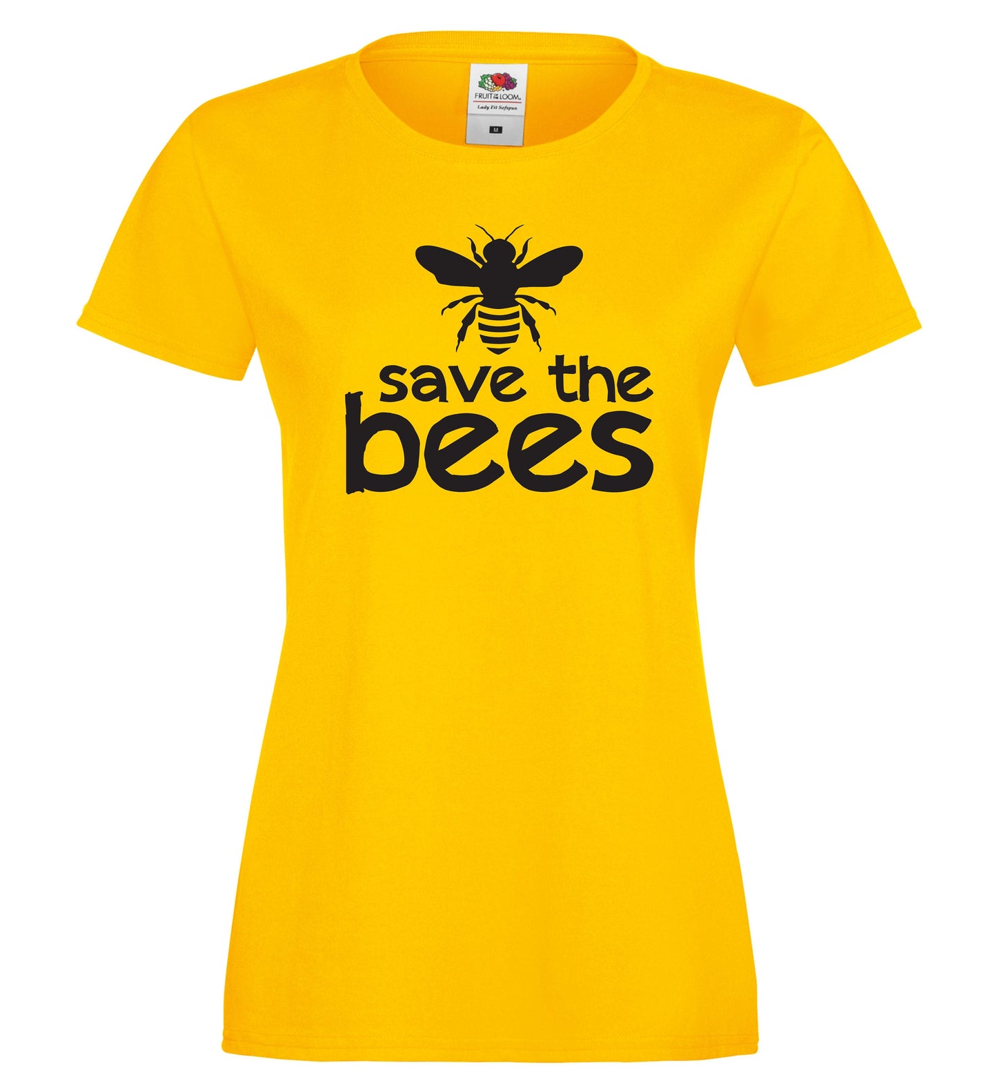 Save The Bees T-Shirt, Yellow Ladies Mens, Conservation, Nature, Environment