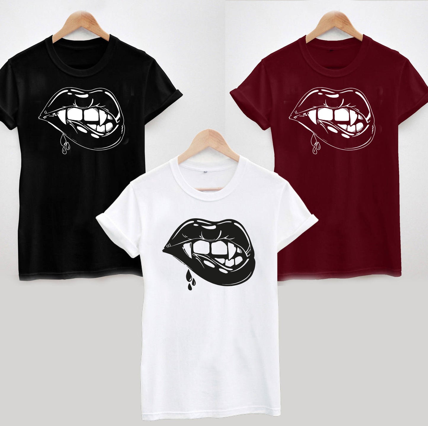 Vampire Mouth T-Shirt, Fangs, Funny, Halloween