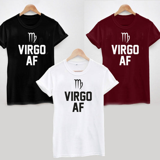 Virgo AF T-Shirt Funny Birthday Zodiac Gift Star Sign tshirt