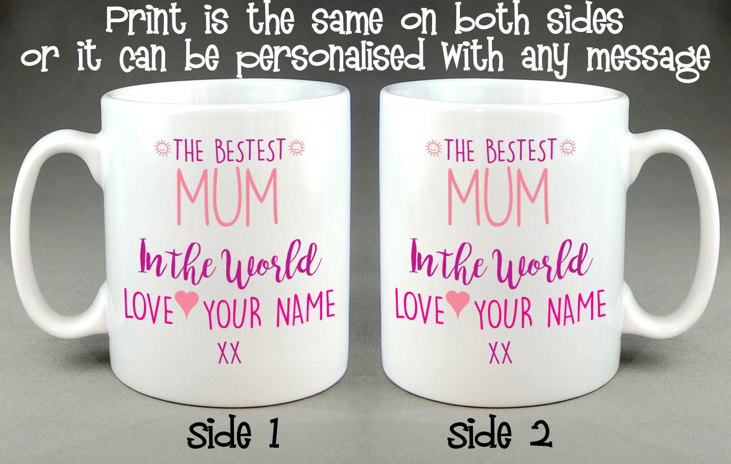 The Bestest Mum (or Mummy) in the World Personalised Mug Mother's Day Gift