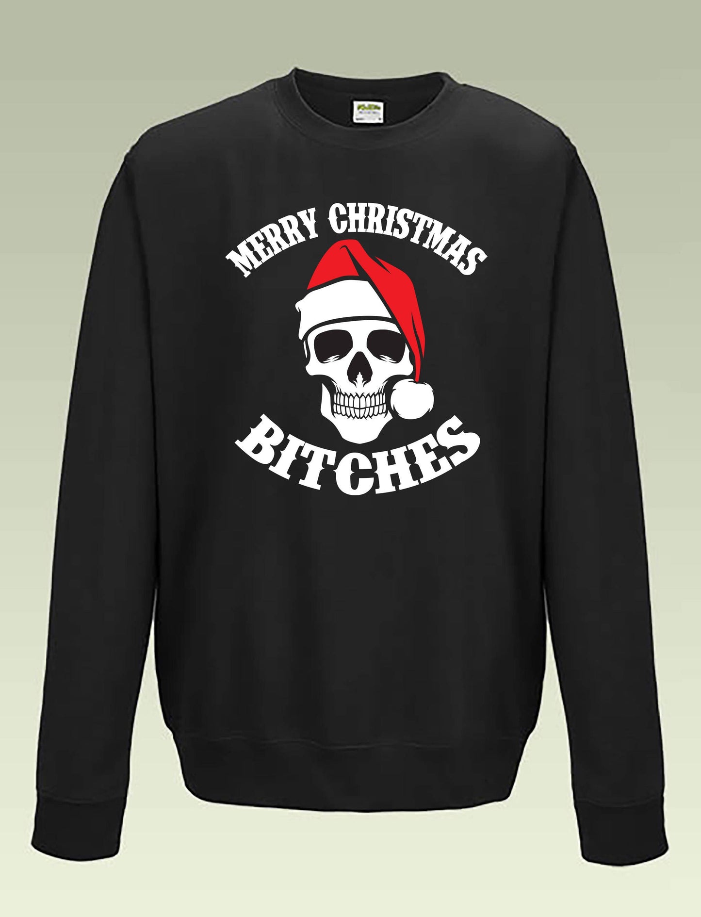 Merry Christmas Bitches JH030 Funny Joke Skull Sweater Jumper