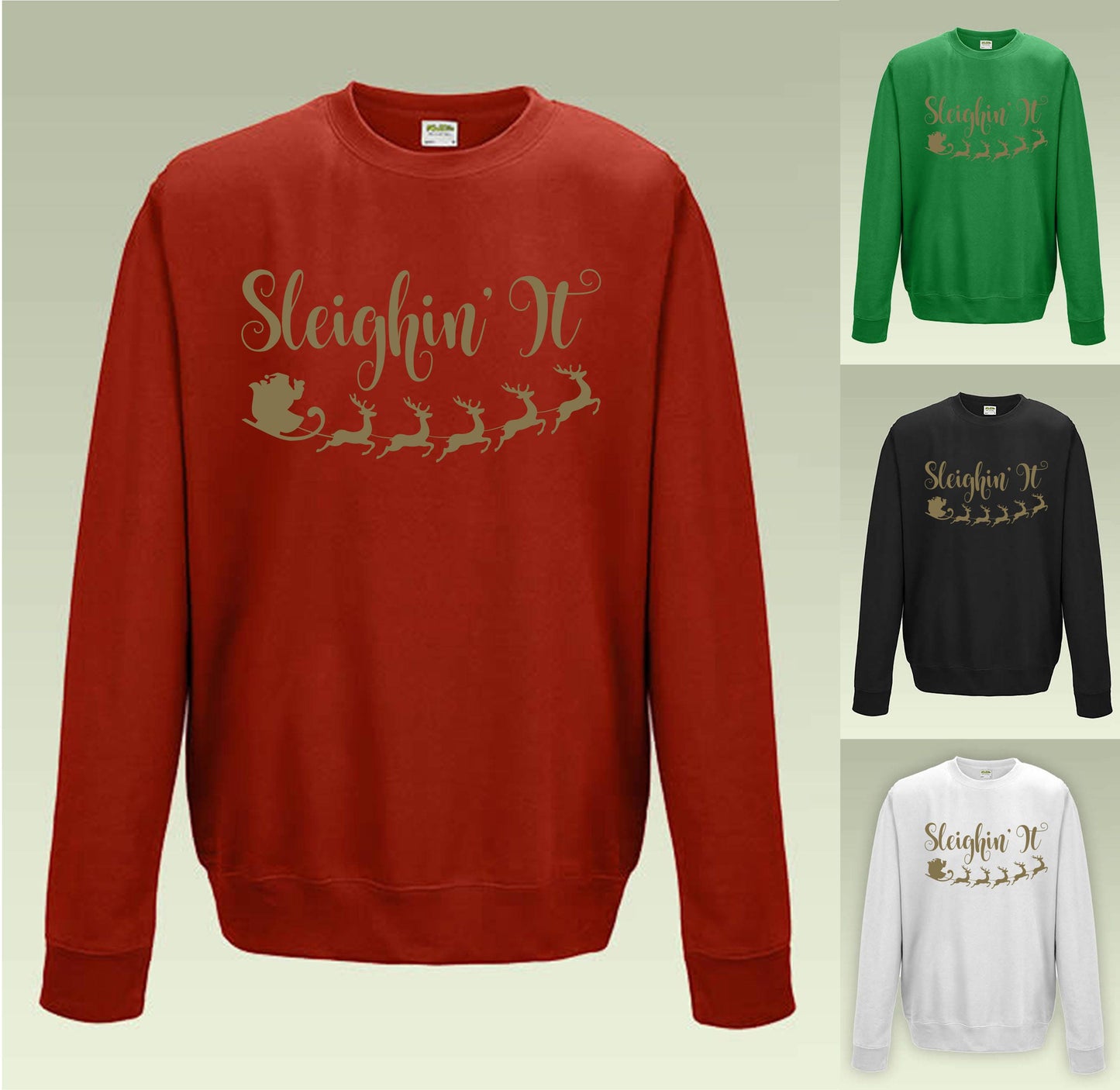 Sleighin' It Sweatshirt JH030 B Funny Christmas Jumper Sweater