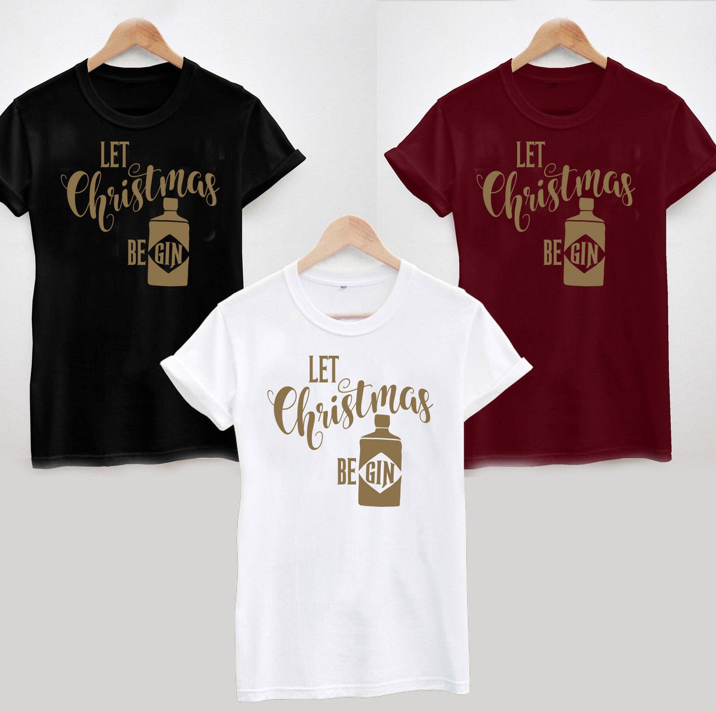 Let Christmas Be Gin T-shirt, Funny Xmas  Gift
