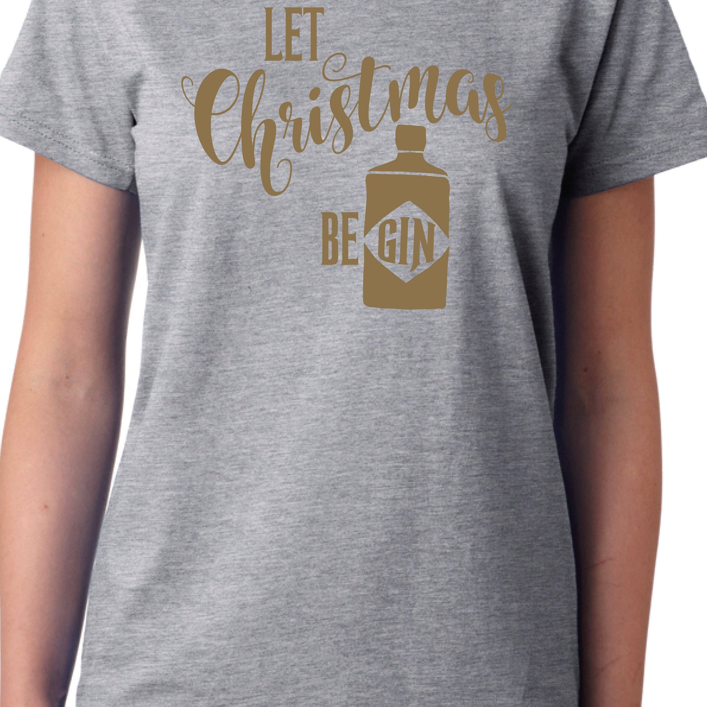 Let Christmas Be Gin T-shirt, Funny Xmas  Gift
