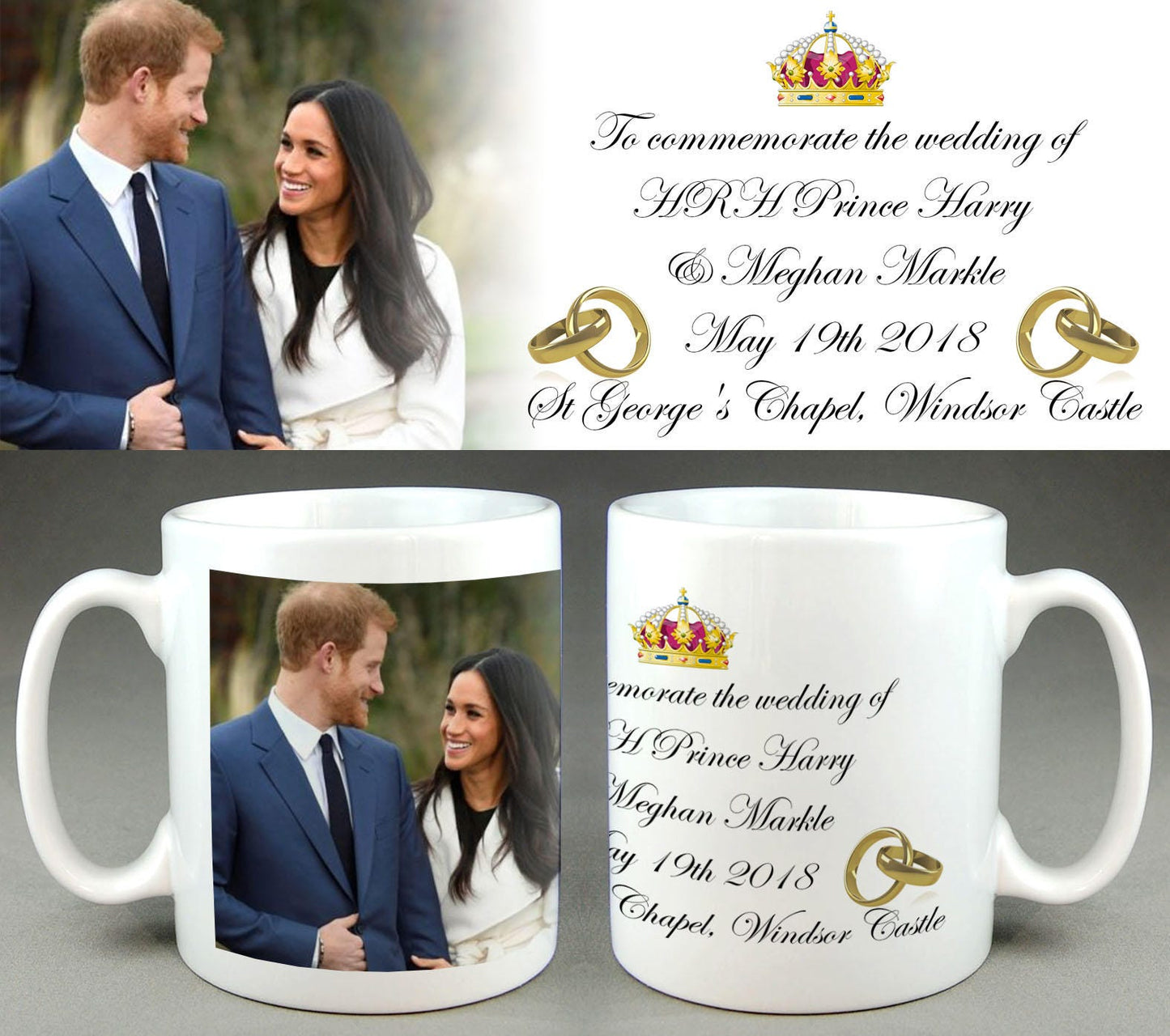 Royal Wedding of Prince Harry & Meghan Markle - Commemorative  Mug #3 10oz Ceramic Cup