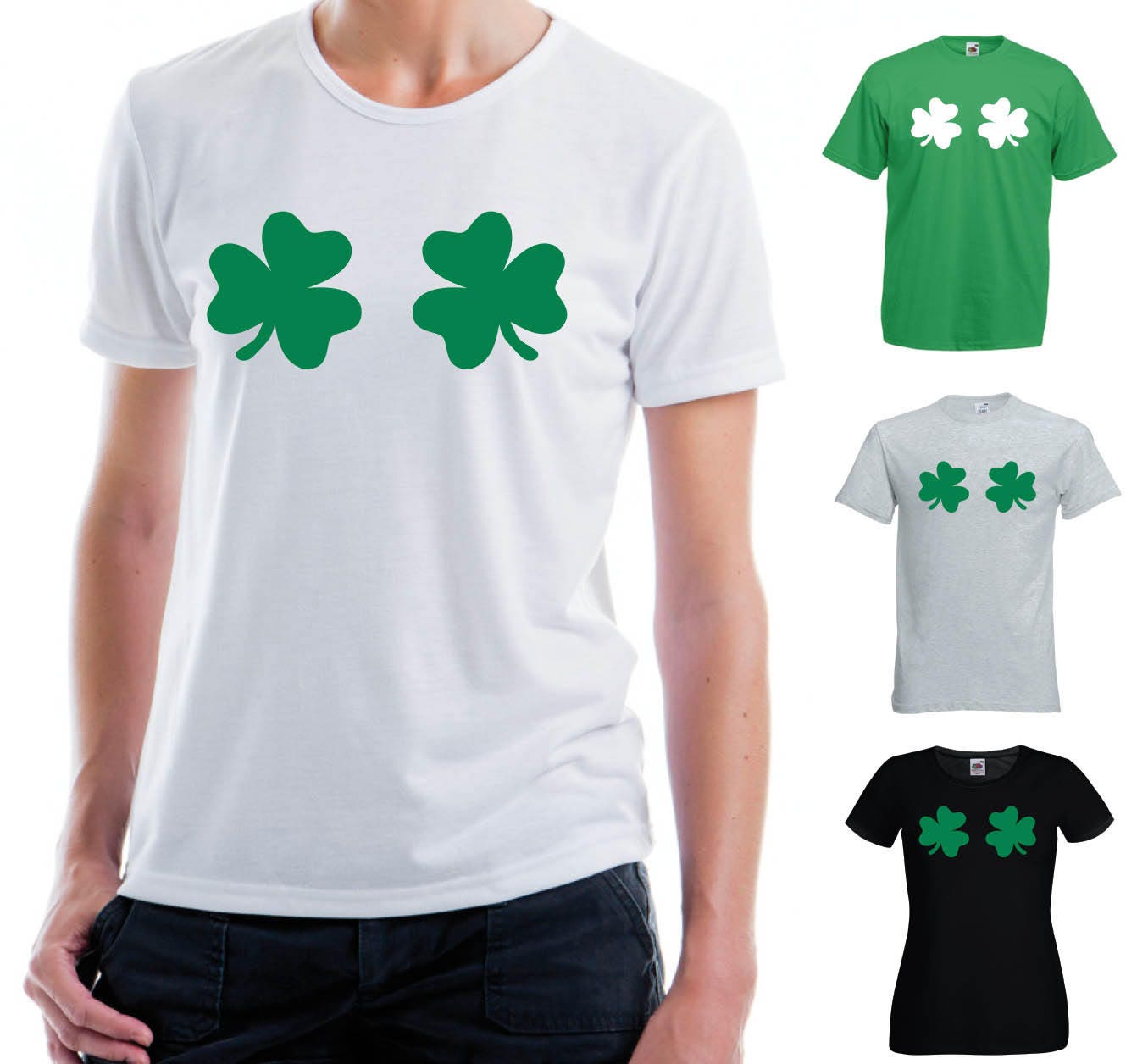Shamrock Boobs T-Shirt, Funny, Irish, St. Patrick's Day