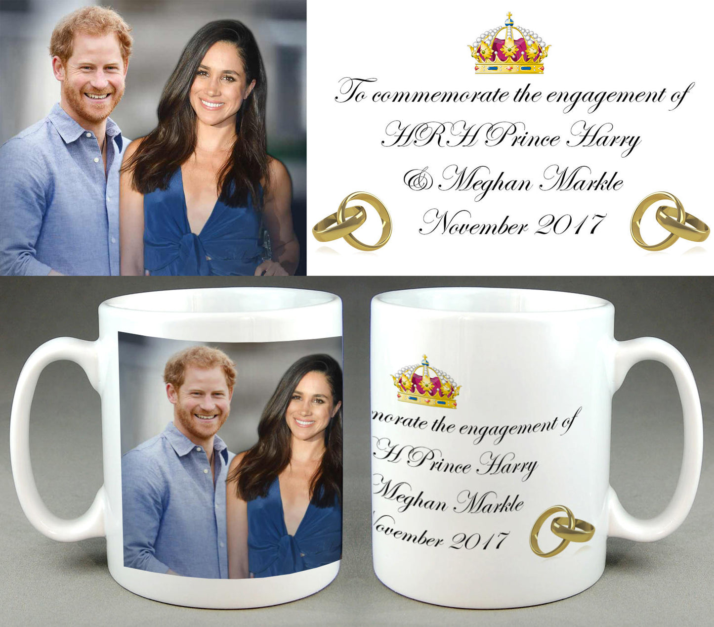 Prince Harry & Meghan Markle - Commemorative Royal Engagement Mug 10oz Ceramic Cup