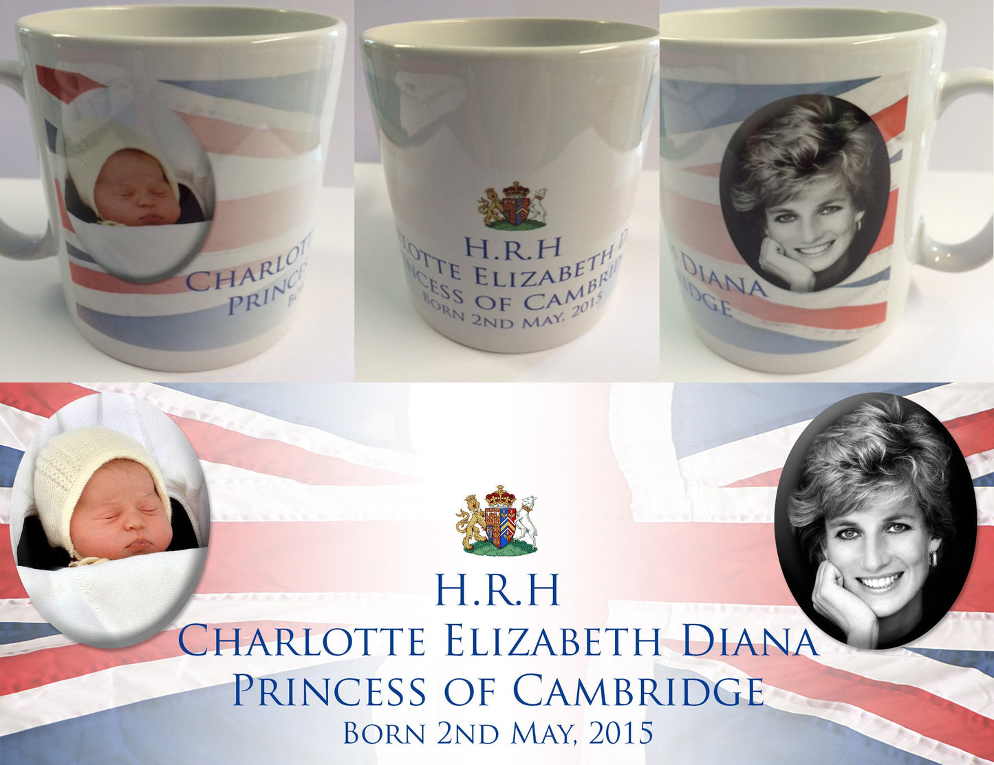 HRH Princess Charlotte Elizabeth Diana #1 - Royal Baby Mug Cup - William Kate Di