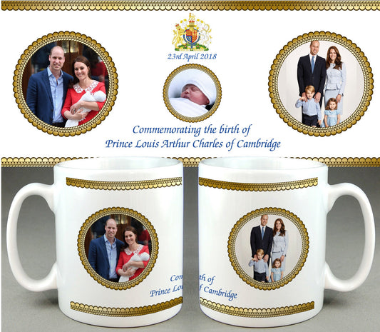 HRH Prince Louis Arthur Charles #6 - Royal Baby Mug Cup - William Kate Di Welcome Little Prince