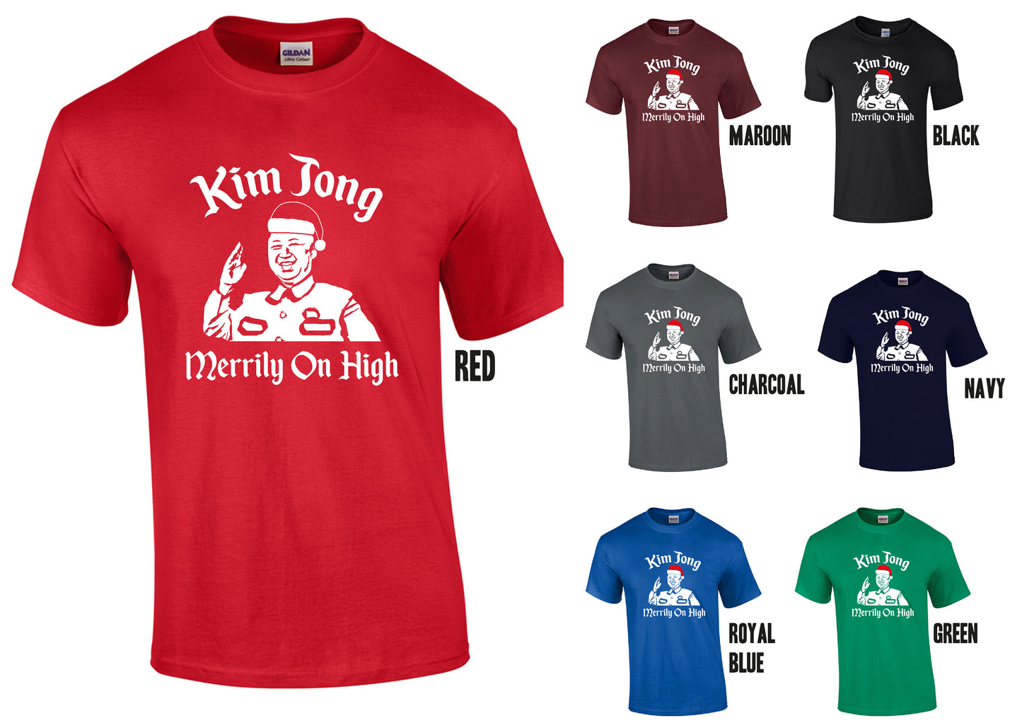 Kim Jong Merrily On High T-Shirt, Funny Christmas, Ding Dong