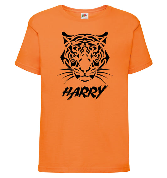 Kids Personalised TIGER T-Shirt - Any Name Children's Birthday or Christmas Gift