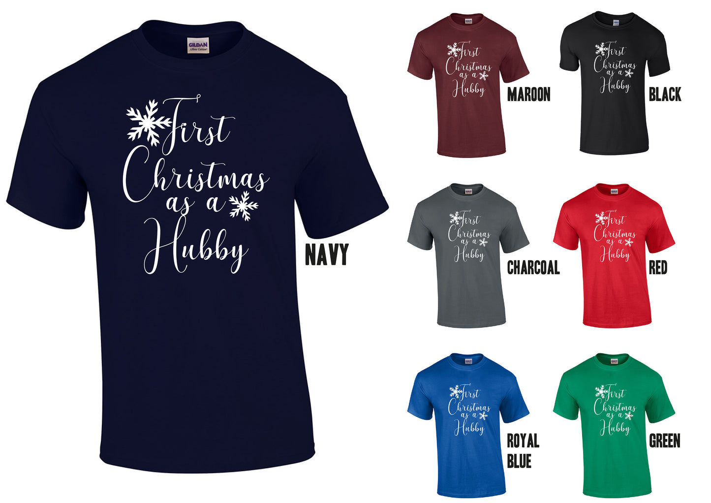 First Christmas as a Hubby T-Shirt - Cool, Funny Xmas Gift