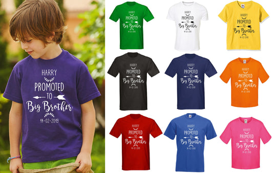 Kids Promoted to Big Brother T-Shirt - Any Name and/or Date Children's Birthday