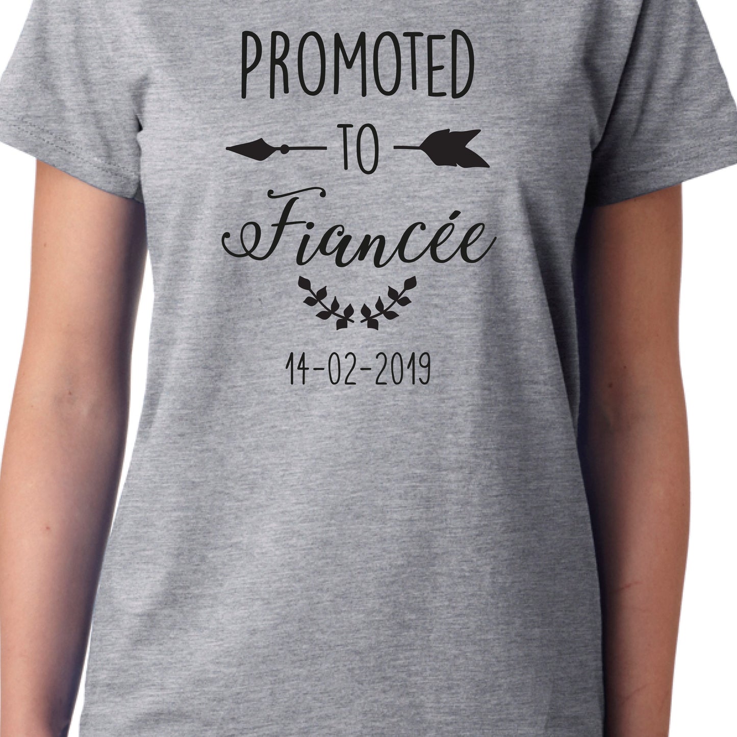 Promoted to Fiance T-Shirt - Can Be Personalised with Name / Date