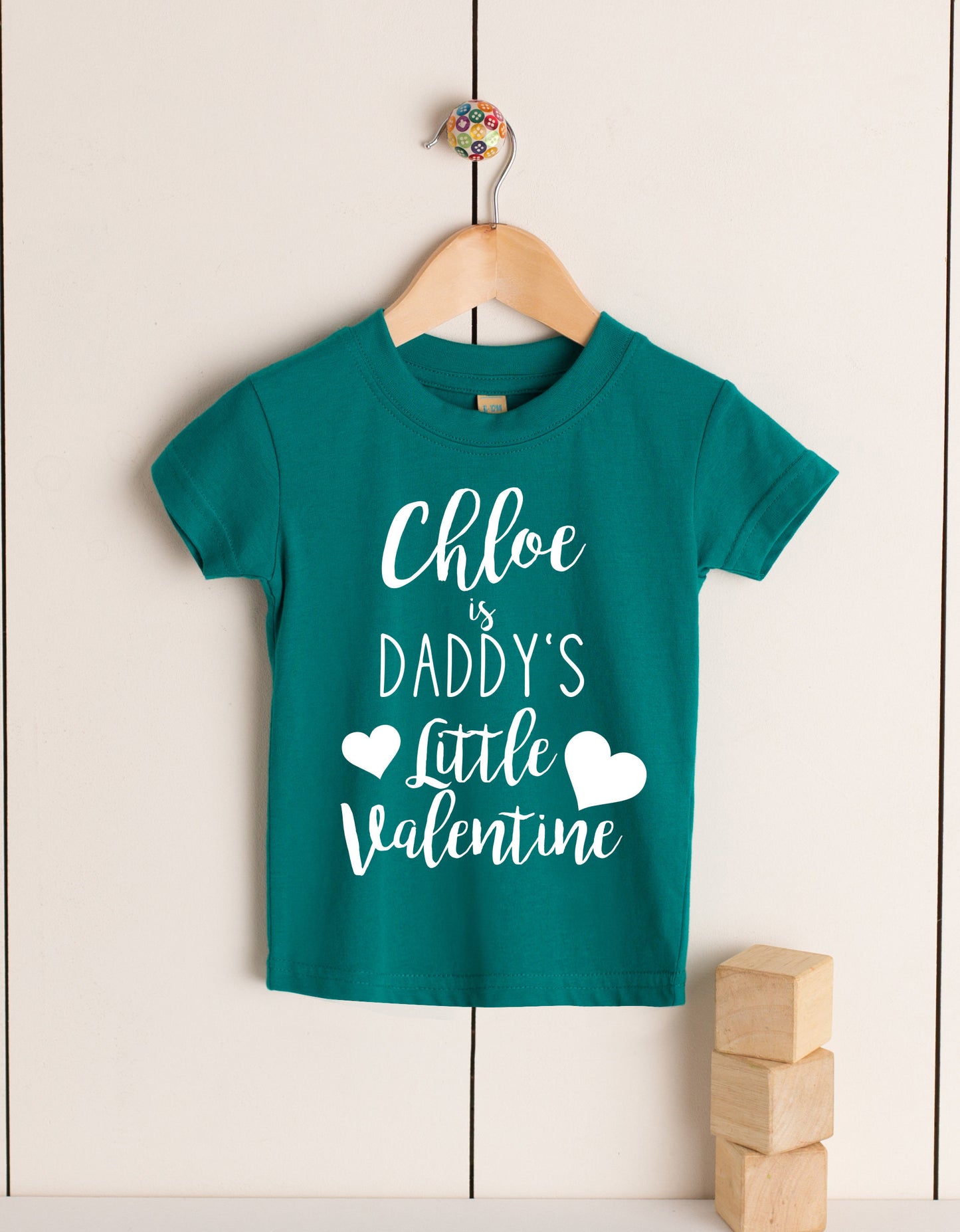Daddy's Little Valentine (Personalised with Any Name) Babies/Toddlers/Kids T-Shirt